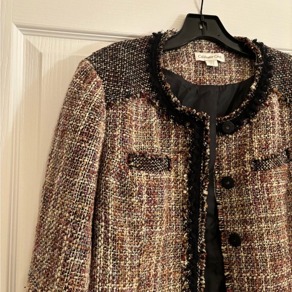 COLDWATER CREEK Multi Colored Tweed Snap Blazer Jacket - Picture 10 of 11